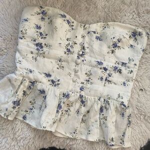 Reformation linen floral top